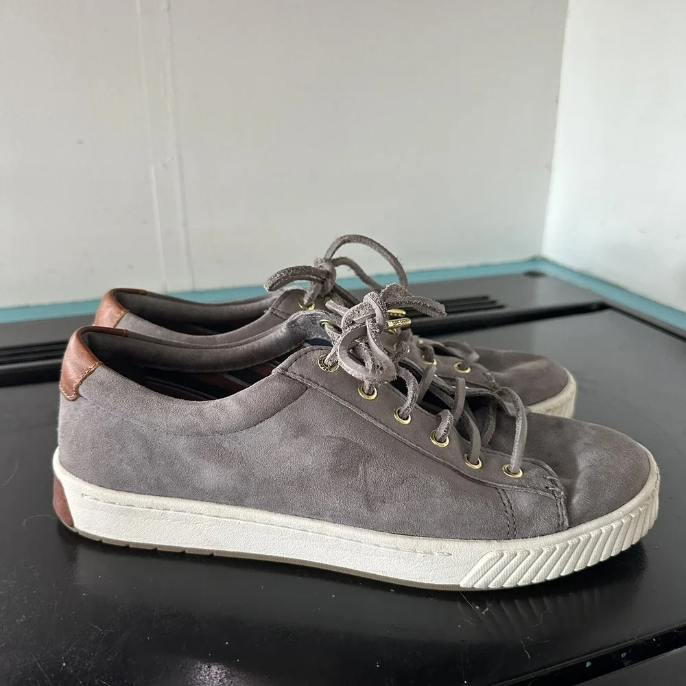 SPERRY‎ Boat Shoes Size 8.5 Women's Gray Suede Vulcanized Nautical Leisurewear